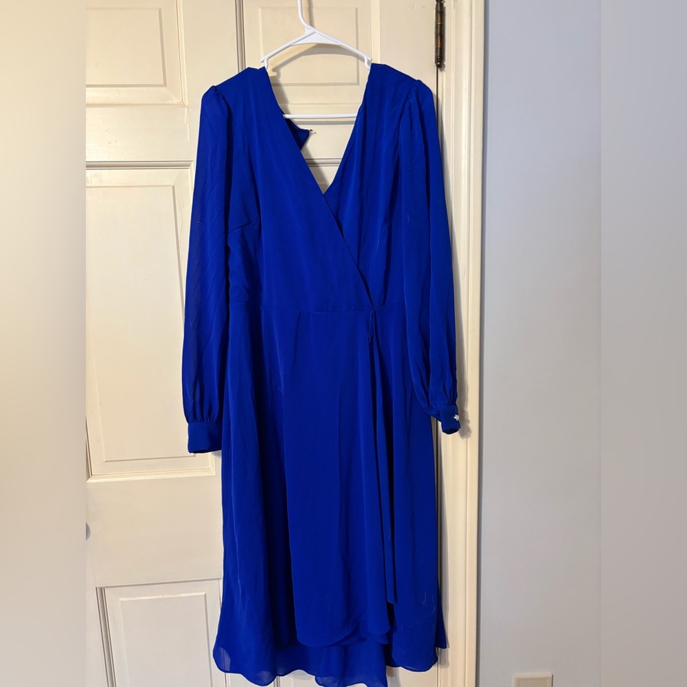 Royal blue long sleeved semi formal dress